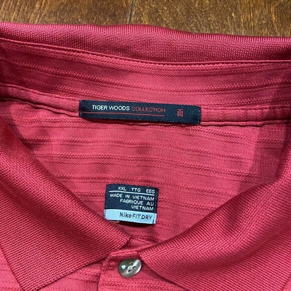 Nike Tiger Woods Collection Golf Red Polo Shirt Dri Fit Men's Size XXL - Picture 7 of 7